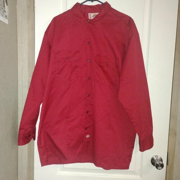 vintage maroon long sleeve button up men's Dickies shirt. Size XL - Picture 1 of 4